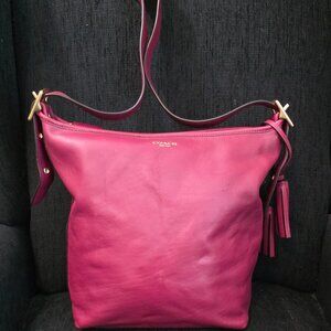 Coach 19889 Legacy Fuchsia Pink Leather Duffle Shoulder Bag
